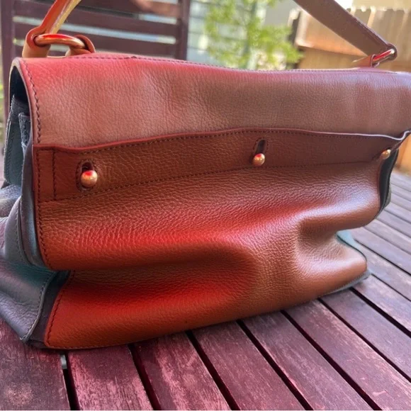 Yves Saint Laurent Multicolor Leather Top-Handle Bag -Blue,Tan & Yellow - Picture 3 of 4